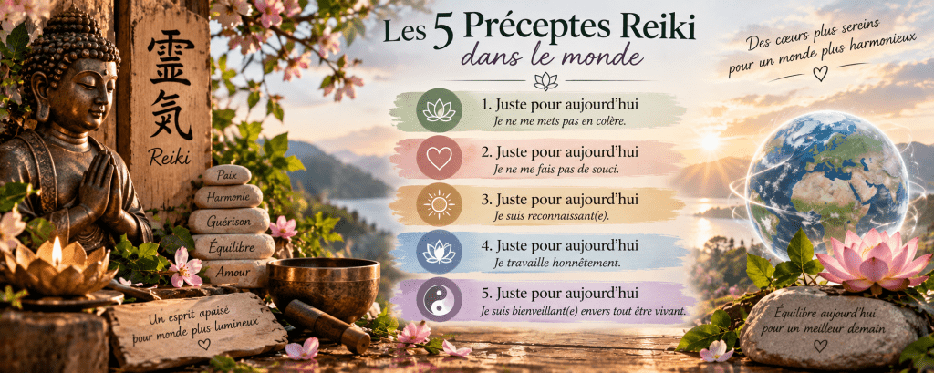 Les 5 Préceptes reiki dans le monde