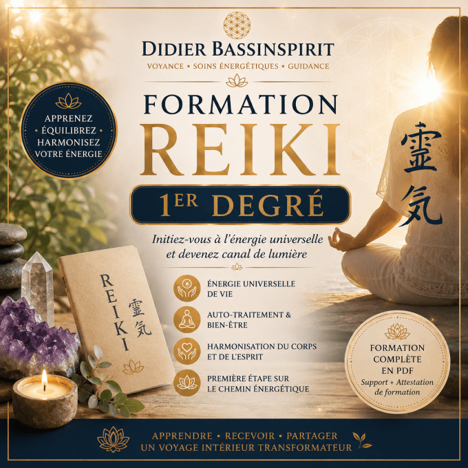 Formation Reiki 1er Degré Certifiante - Didier BassinSpirit