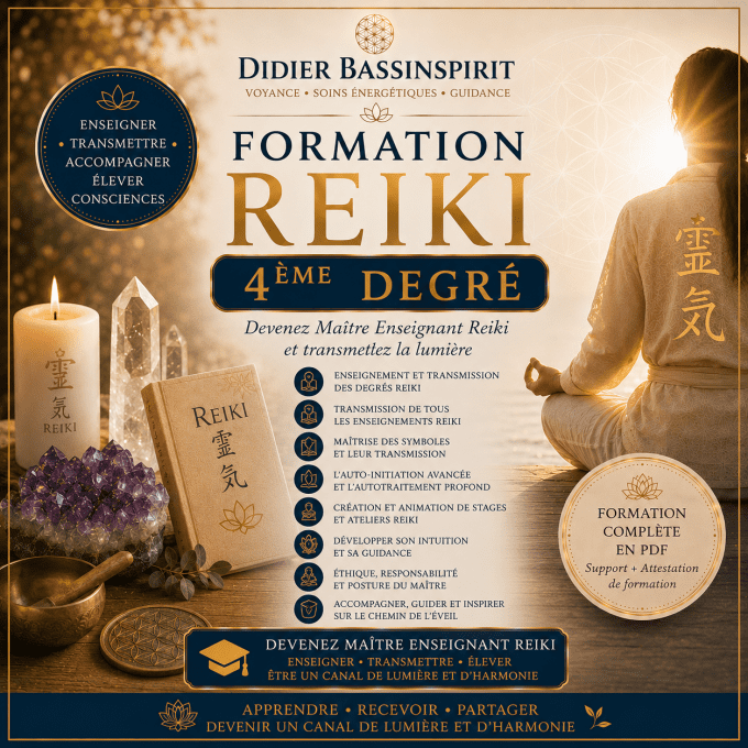 Formation au Quatrieme degré Reiki Maître-Enseignant à distance