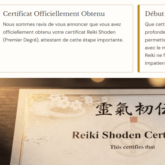 Formation Reiki 1er Degré Certifiante - Didier BassinSpirit