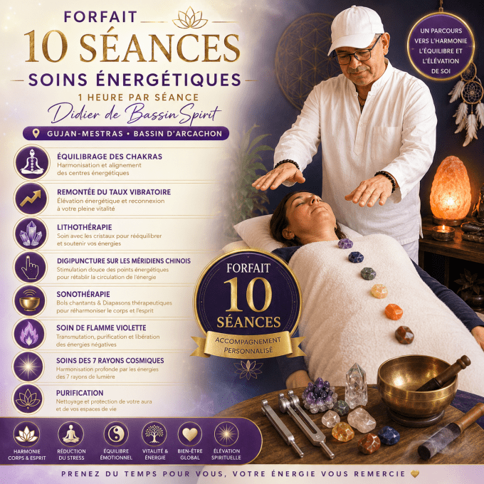 Lot de 10 séances de soins énergétiques à Gujan-Mestras