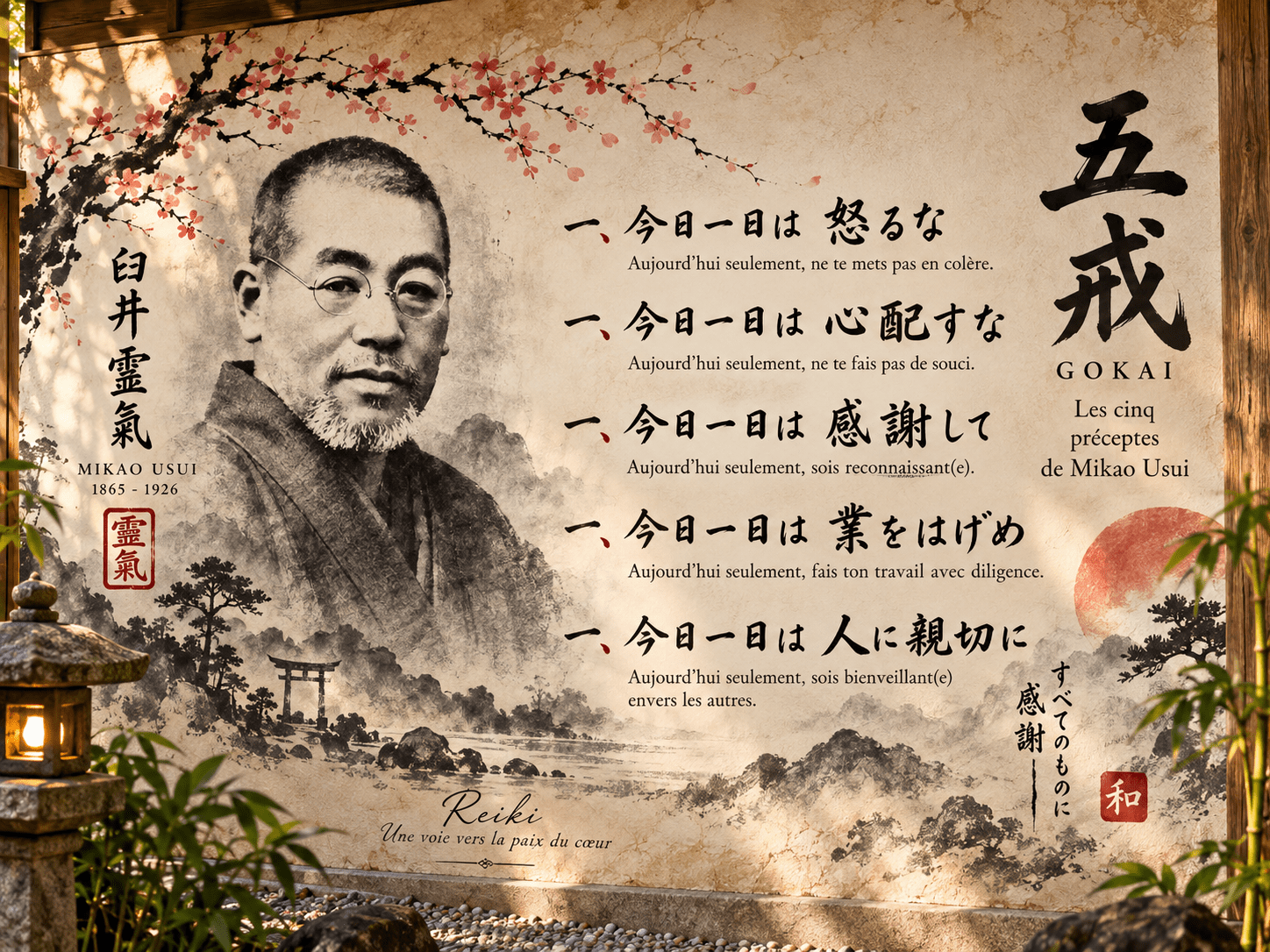 Les cinq Gokaï de Mikao Usui 