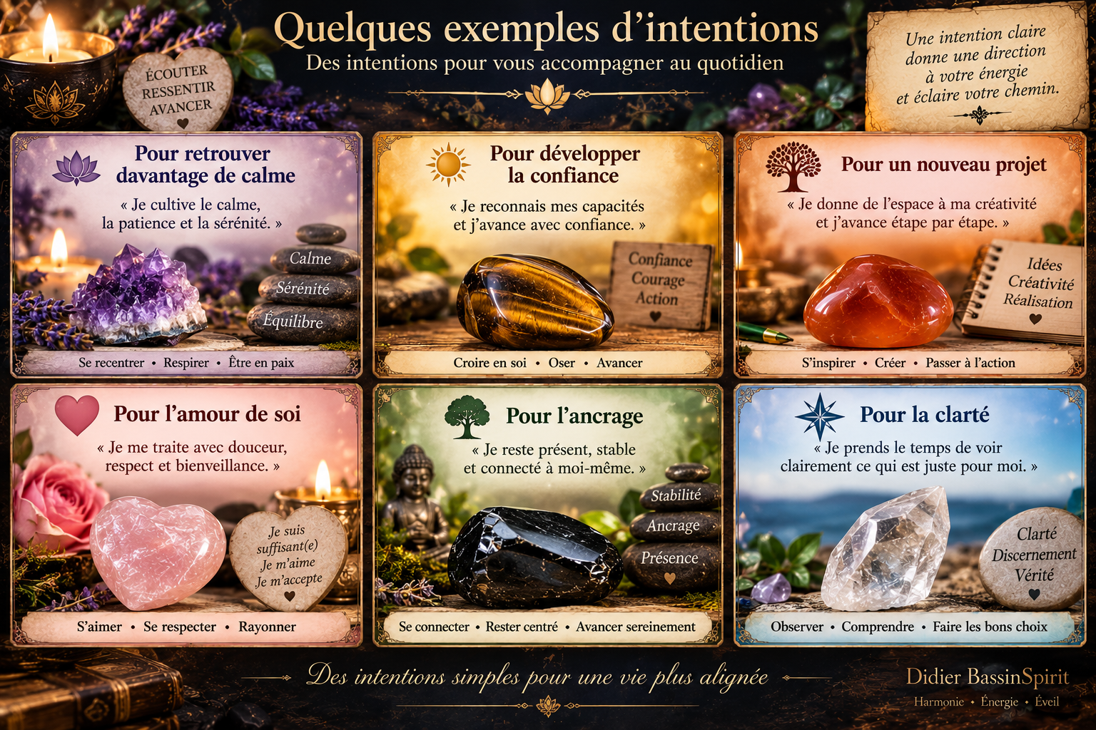 Intention d'utilisations des cristaux Intention d'utilisations des cristaux